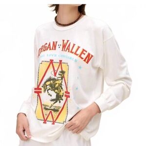 NWT Daydreamer Morgan Wallen Long‎ Live Cowgirls Relaxed Long Sleeve, Size S